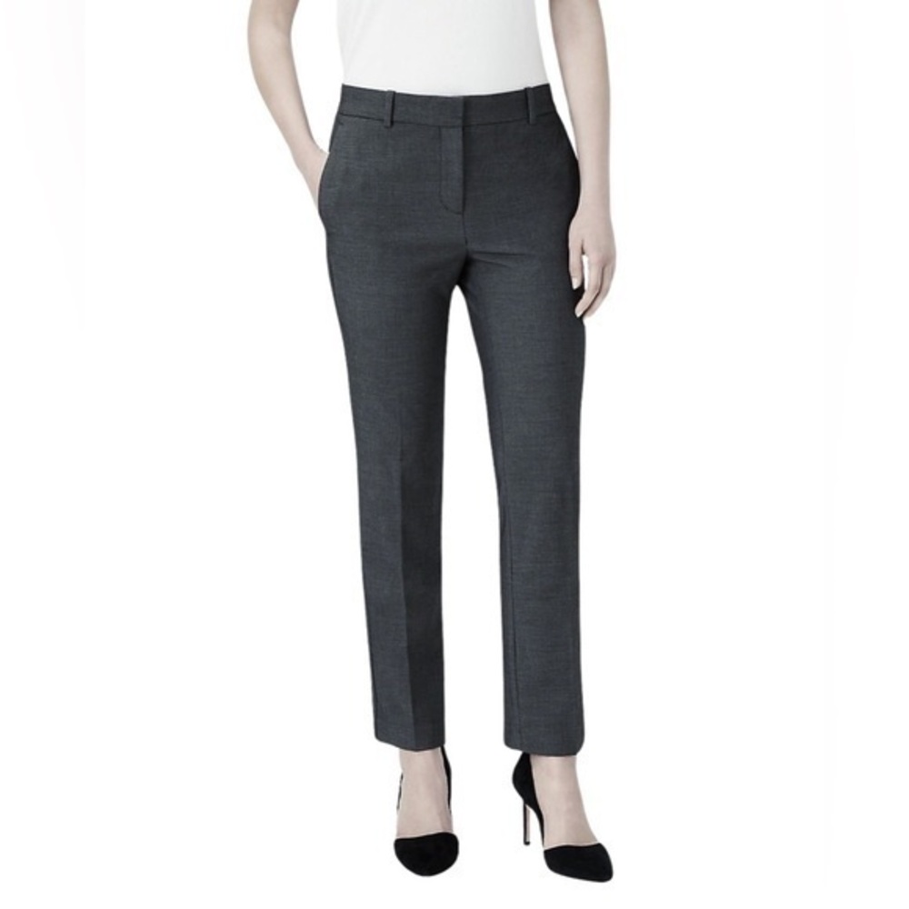 NWT Ann Taylor Factory Dark Gray Subtle Plaid Slim Leg Ankle Pants 4